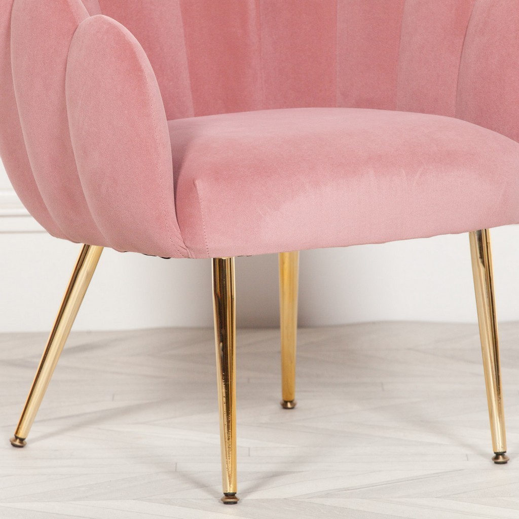 Pink Velvet Clam Chair La Bella Shell Scallop Pink Armchair Accent
