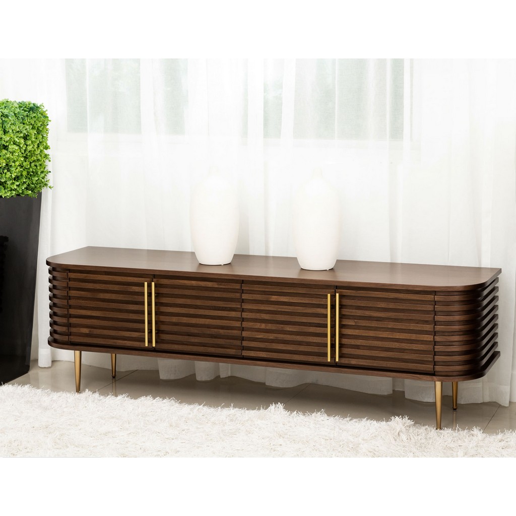 Parisienne Art Deco Style TV Media Unit in Walnut