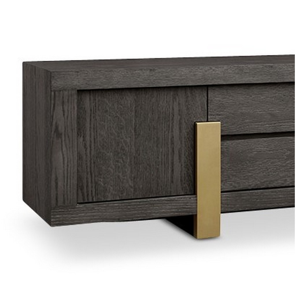 Zen TV Media Unit in Warm Grey Oak Veneer