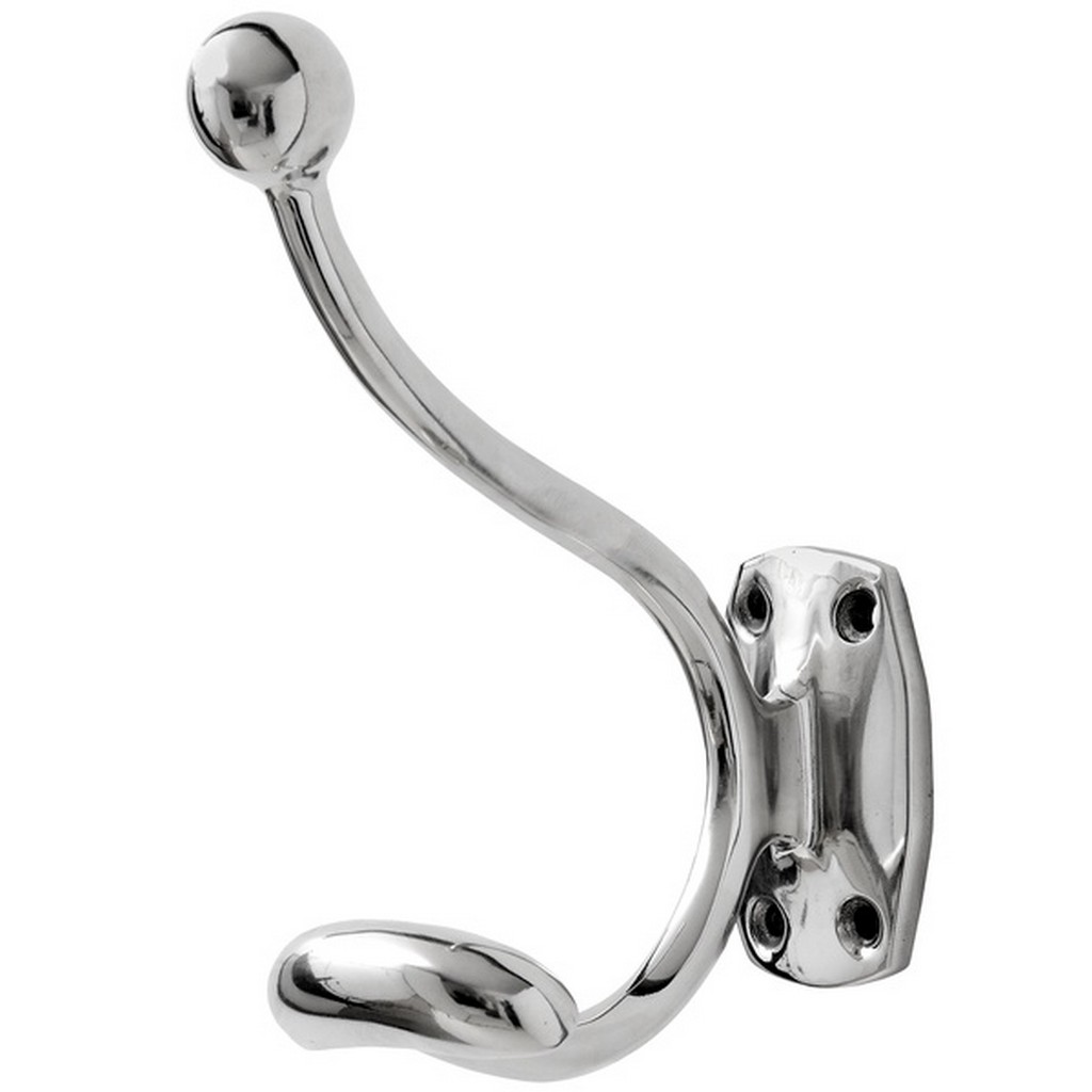 Polished Chrome Metal Coat Hook