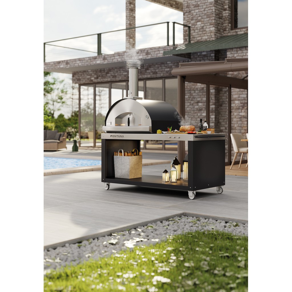Fontana Outdoor Pizza Desk Barbecue Workstation Table OHI