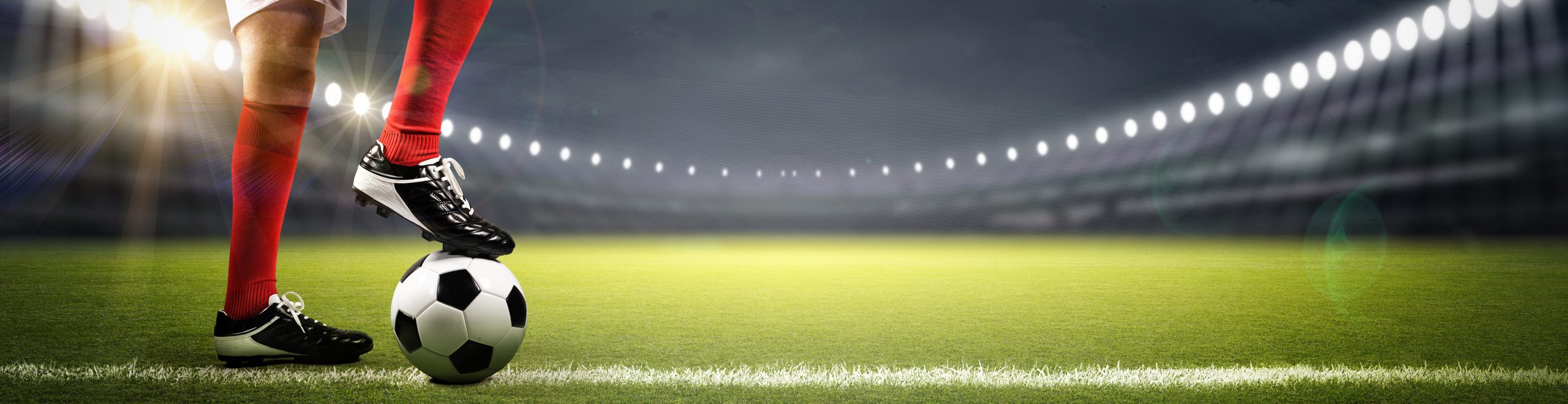 Football player in the stadium