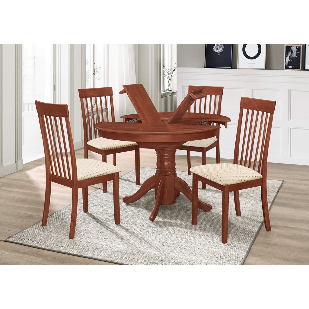 Round Wooden Dining Set Extending Table and Chairs Choice of Colour