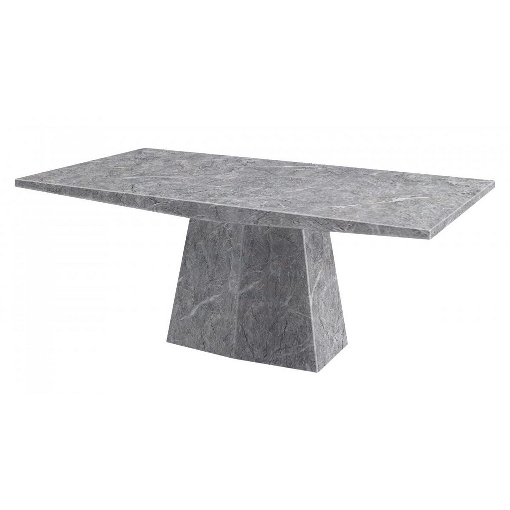 Mulready Chunky Grey Marble Dining Table in Natural Stone OHI