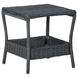 Compact Square Rattan Garden Side Table