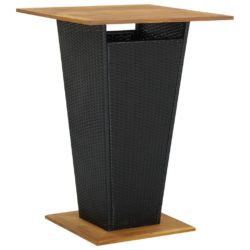Modern Wood and Rattan Garden Bar Table - Black or Grey