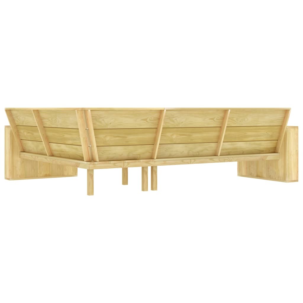 Solid Pinewood Large Corner Garden Bench 239cm
