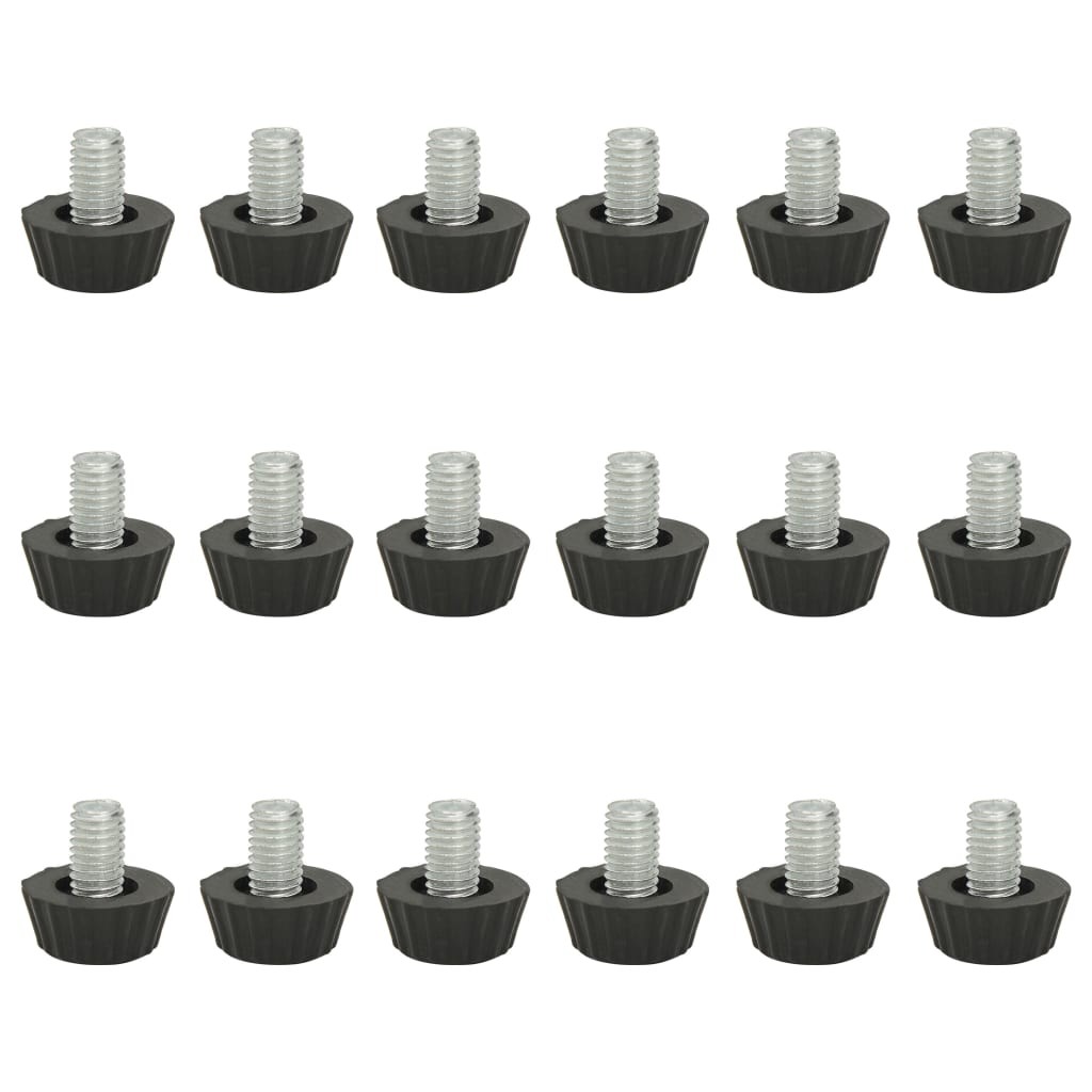 Set of 18 Black Adjustable Garden Furniture Steel Feet