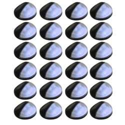 Set of 24 Round Outdoor Solar LED Wall Lights - Available in a Choice of Colours