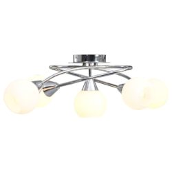 Silver Modern Ceiling Light with 5 Shades Bowl Shaped